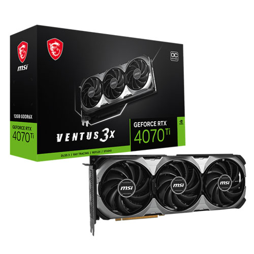 MSI GEFORCE RTX 4070 TI VENTUS OC 3X E1 12GB GDDR6X GRAPHIC CARD