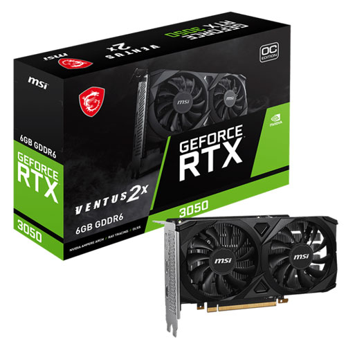 MSI GeForce RTX 3050 VENTUS 2X 6GB OC Graphics Card ( 3 Years Warranty )