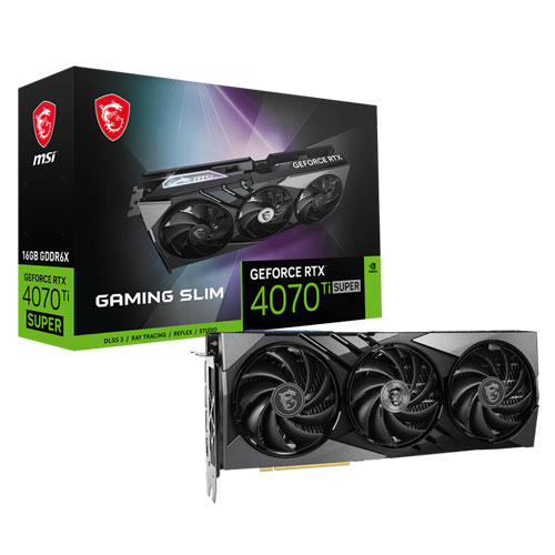 MSI GEFORCE RTX 4070 TI SUPER GAMING X 16GB GDDR6X SLIM GRAPHICS CARD