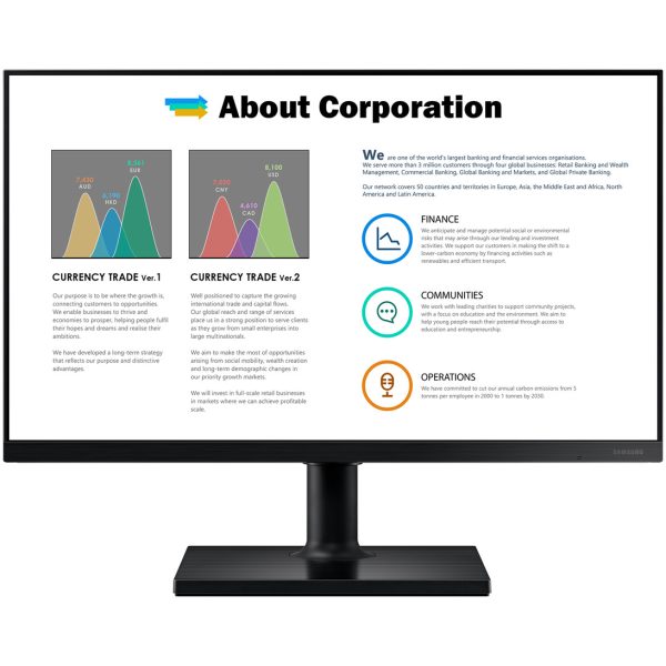 SAMSUNG 24" T45F Business Frameless Monitor