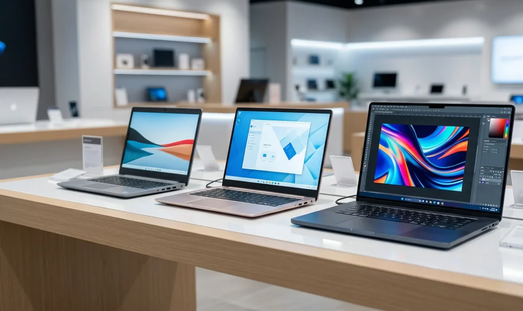 Laptop price in Sri Lanka comparison showing budget mid-range and higher-performance laptop options