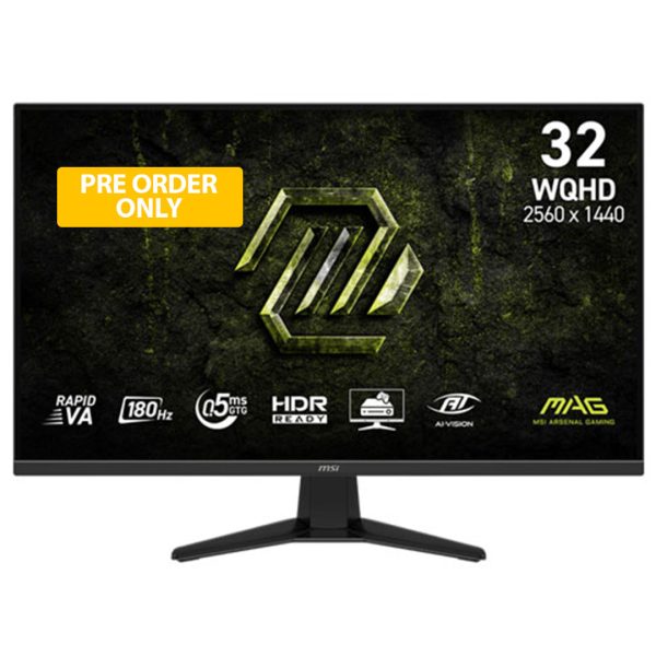 MSI MAG 325QF E18V 31.5" WQHD 180Hz 0.5ms Adaptive-Sync Gaming Monitor (3-Year Warranty)
