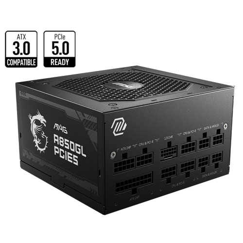 MSI MPG A1000G PCIE5 1000 WATT 80 PLUS GOLD CERTIFIED FULLY MODULAR POWER SUPPLY(3 YEARS WARRANTY)
