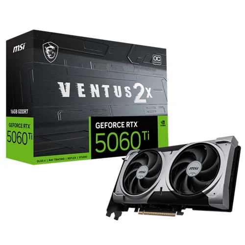 MSI Geforce RTX 5060 Ti Ventus 2X OC Plus 16GB GDDR7X Graphics Card (3 YEARS WARRANTY)