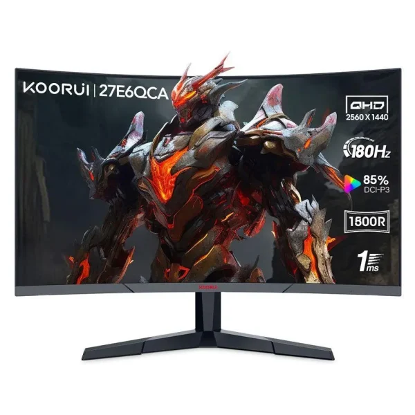 KOORUI 27" 27E6QCA QHD VA 180Hz CURVED GAMING MONITOR (3 Years Warranty)